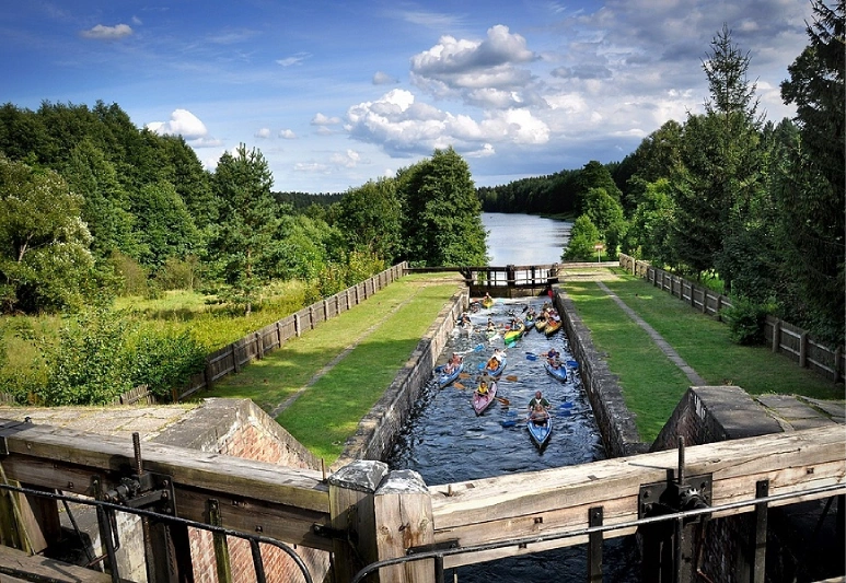 Rental car trip to Augustow Canal nature Belarus